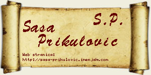 Saša Prikulović vizit kartica
